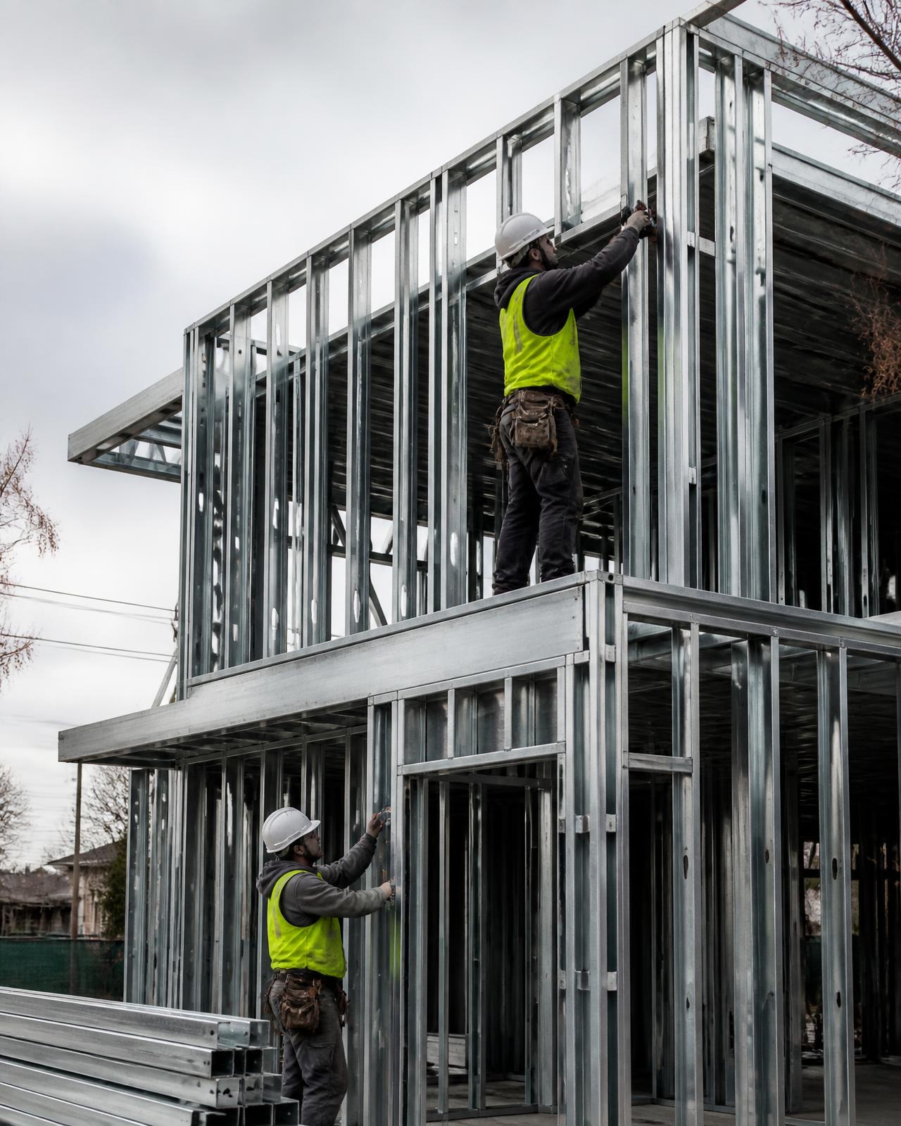 Estrutura em Light Steel Frame montada por equipe especializada da SteelWorks